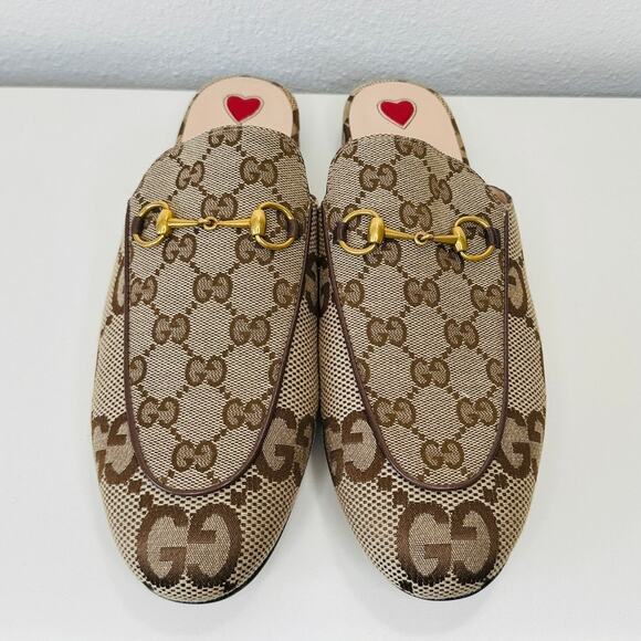 NWOT Gucci Princetown Slipper in Beige & Ebony GG Canvas 40 / 10 - Picture 2 of 16